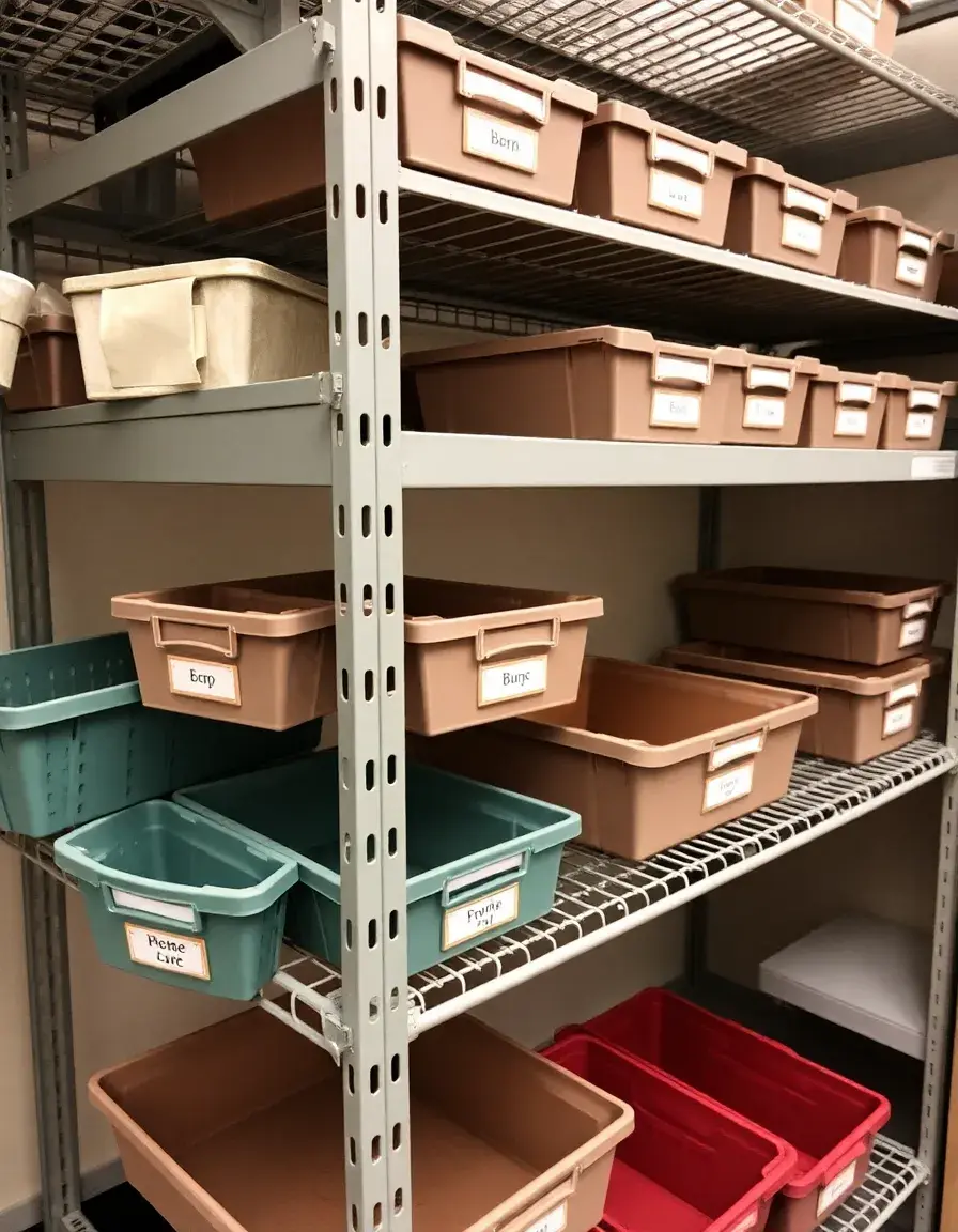 Organisateur de étagères en métal avec étiquettes pour rangement cuisine