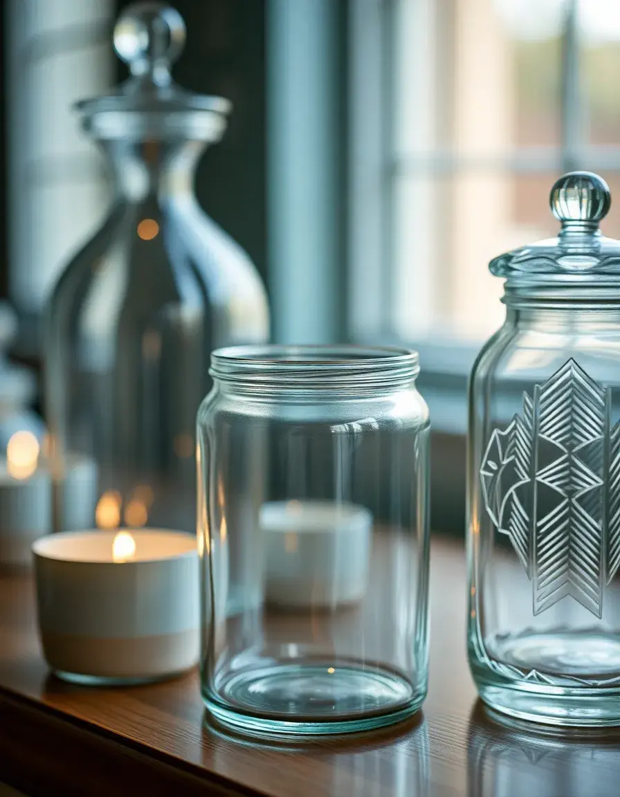Ensemble de bocaux décoratifs en verre pour exposition cuisine