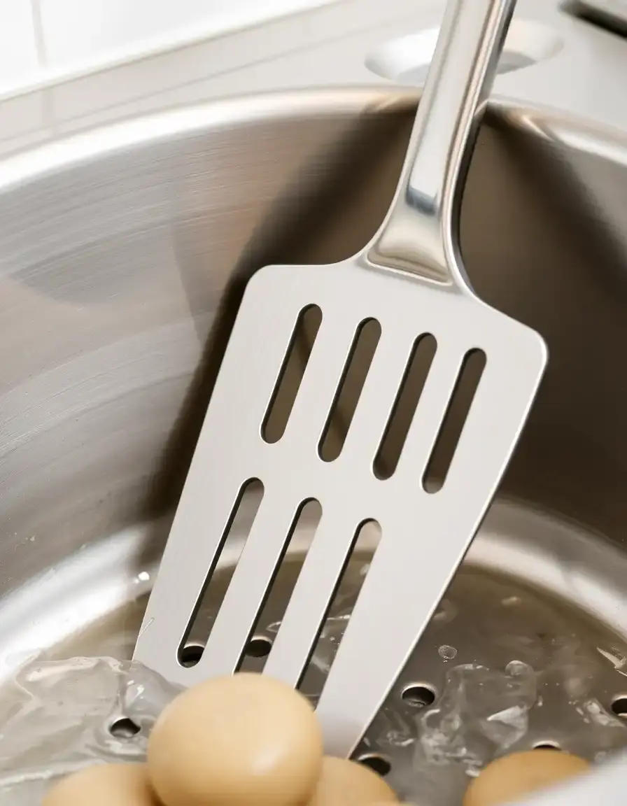Spatule cuisine métal perforée inox