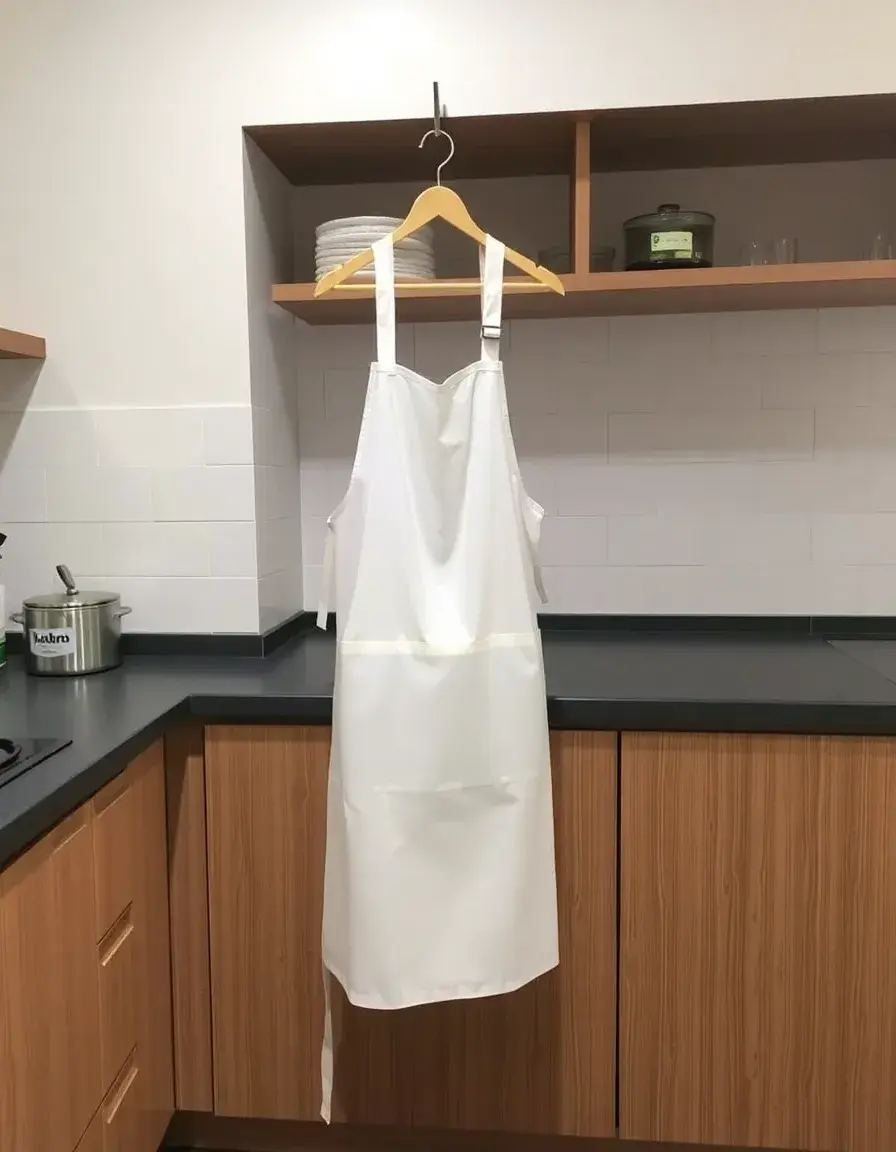 Tablier cuisine imperméable blanc en PVC