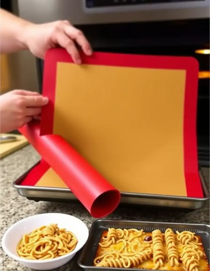 Tapis de cuisson en silicone antiadhésif rouge, résistant à la chaleur