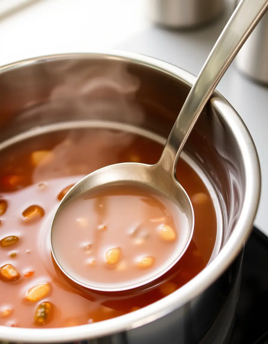 Louche profonde en acier inoxydable avec long manche pour soupe