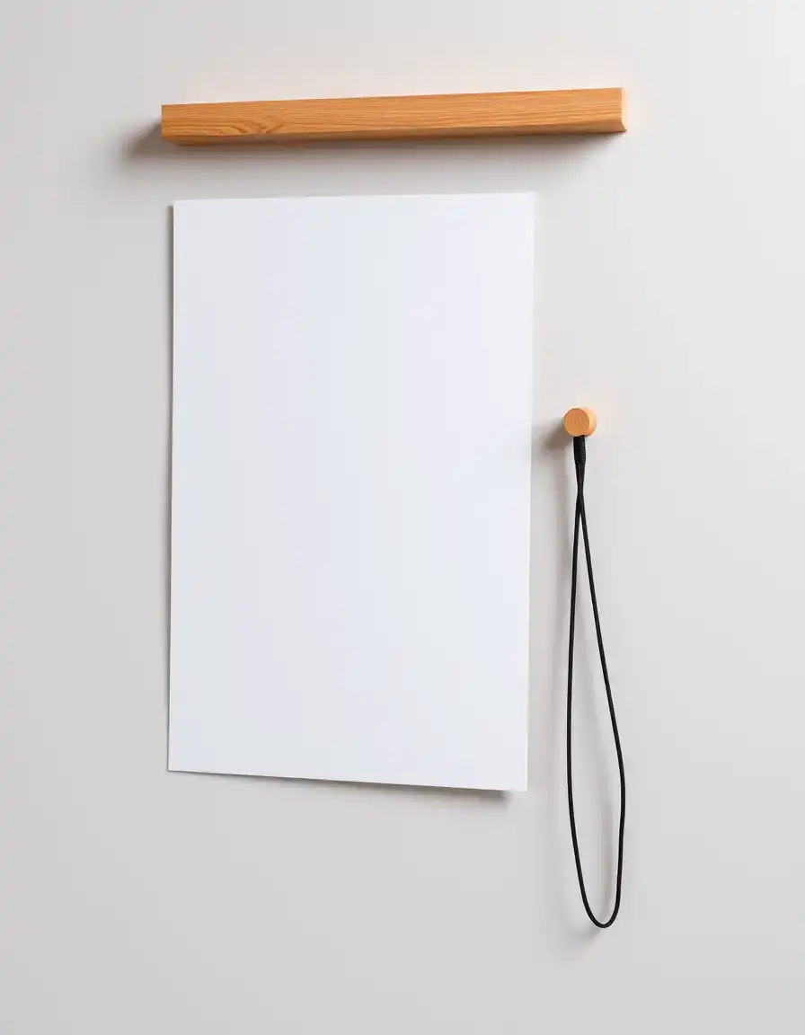 Support magnétique en bois minimaliste pour suspendre un poster