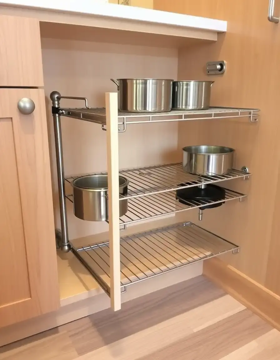 Organiseur de placard coulissant pour casseroles