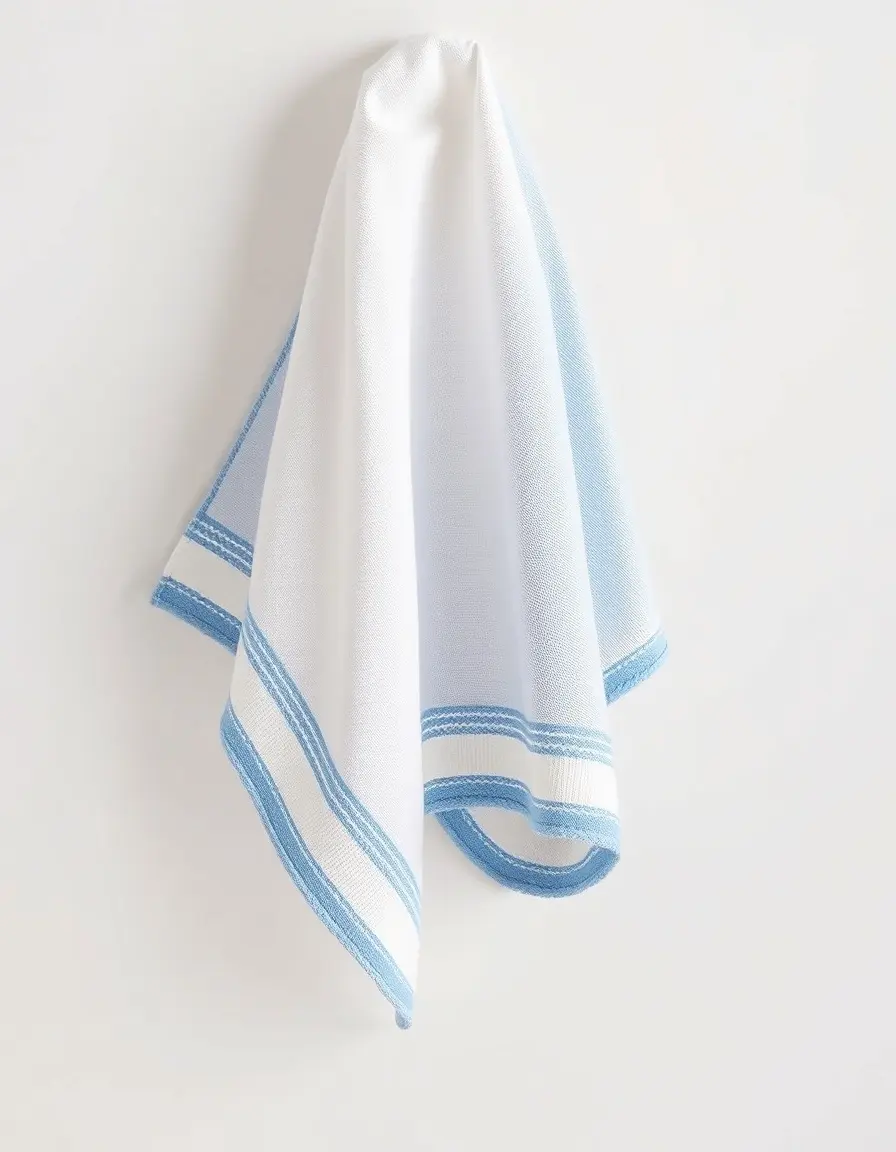 Torchon de cuisine bleu en coton absorbant