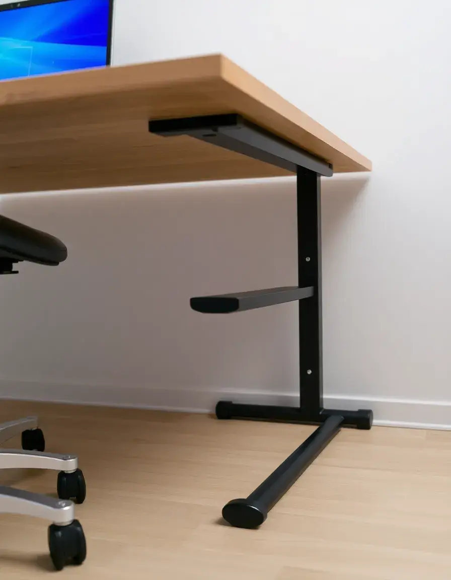 Barre repose-pieds ajustable pour sous le plan de travail