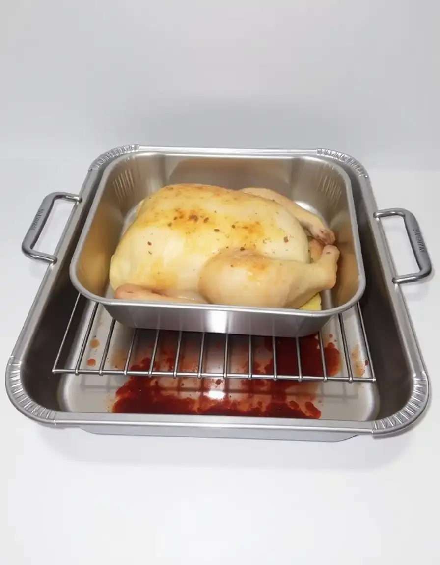 Plat à rôtir en aluminium avec grille intégrée