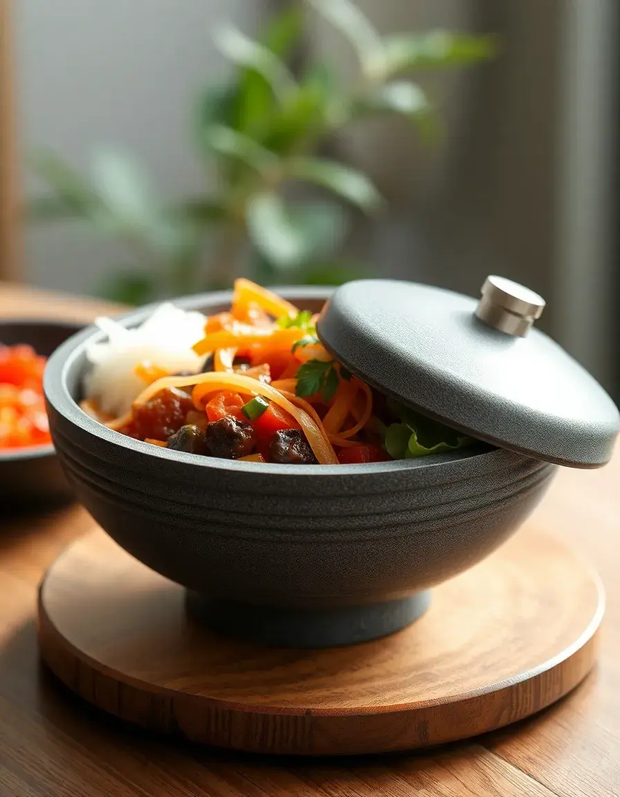Stone Bowl Dolsot pour Bibimbap coream cuisine