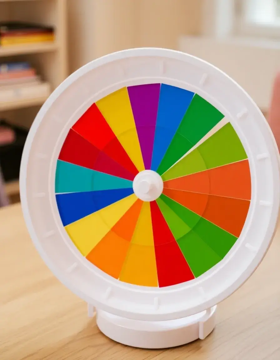 Roue chromatique éducative pour accorder les couleurs en cuisine
