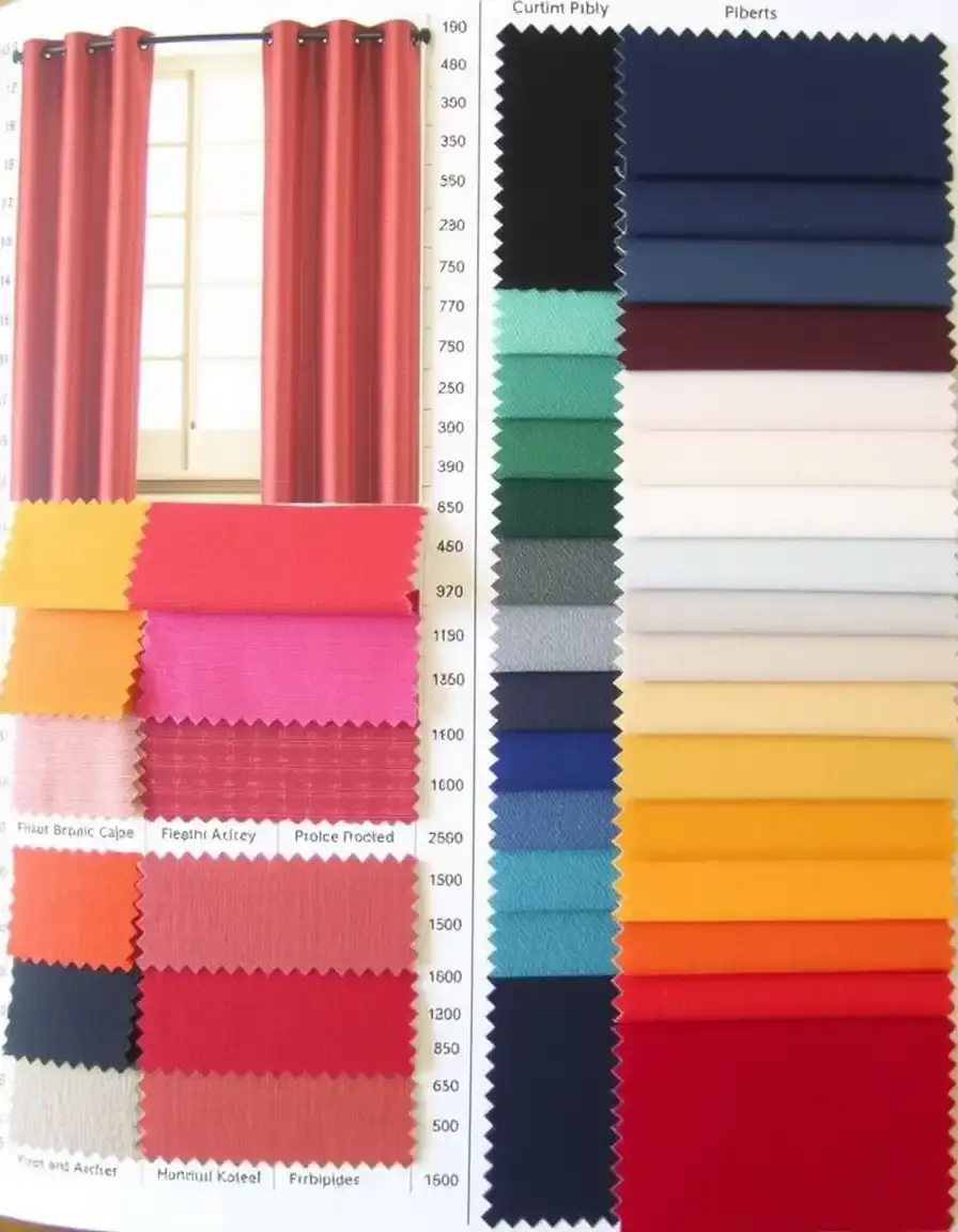 Livre d'échantillons de tissus pour rideaux et textiles de cuisine