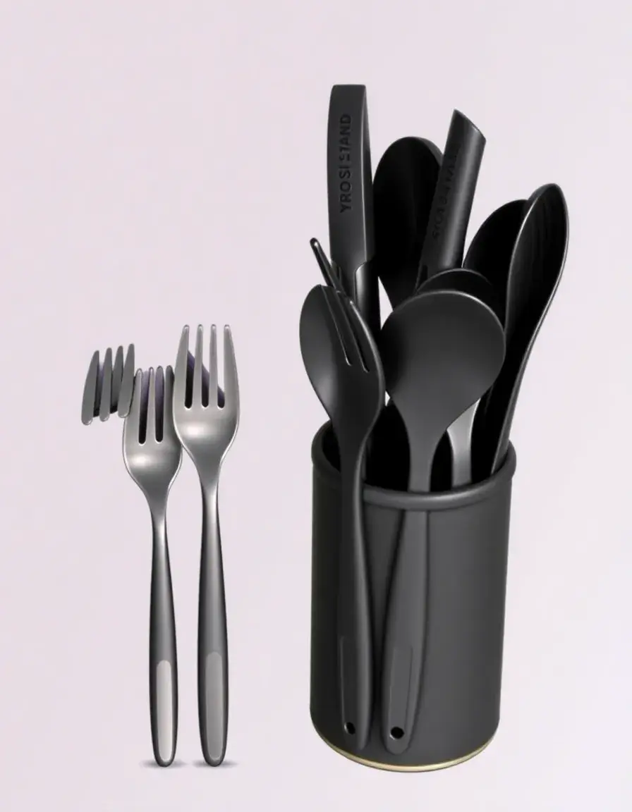 Set d'ustensiles de cuisine 24 pièces en nylon avec support