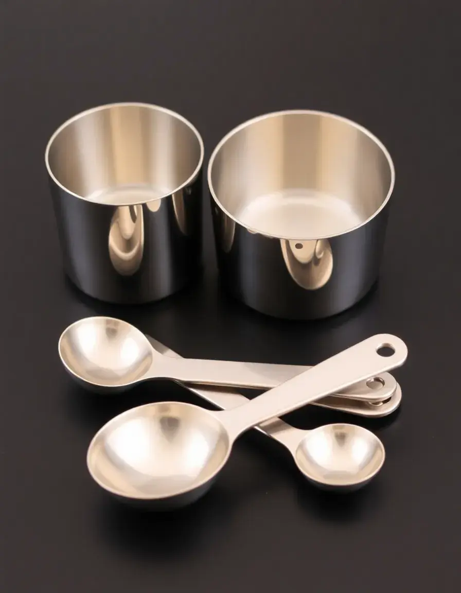 Ensemble de tasses et cuillères à mesurer en acier inoxydable