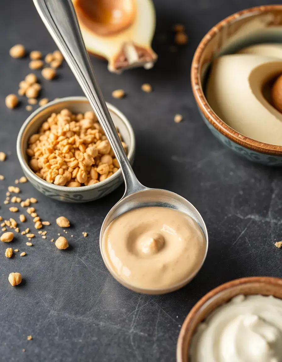 Cuillère mélangeuse à tahini longue en acier inoxydable