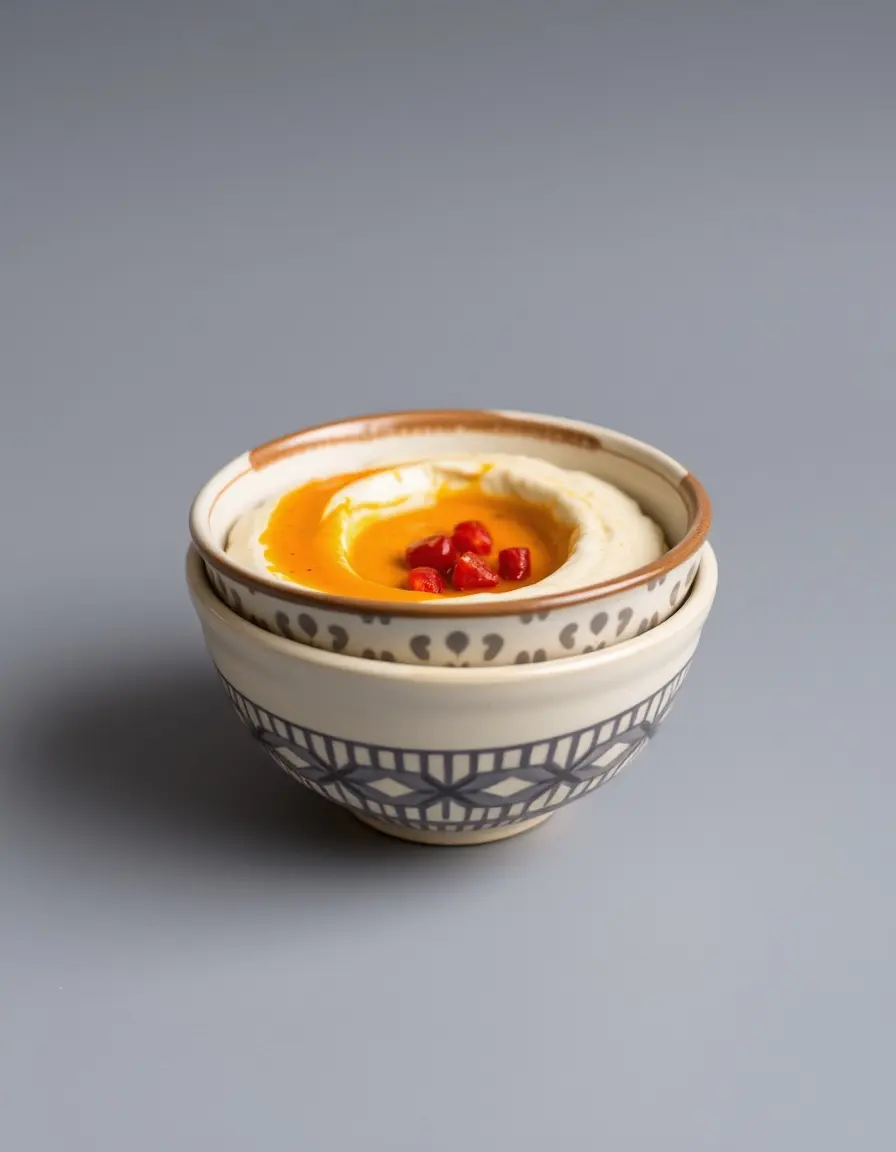 Set de bols à houmous en céramique avec motifs traditionnels