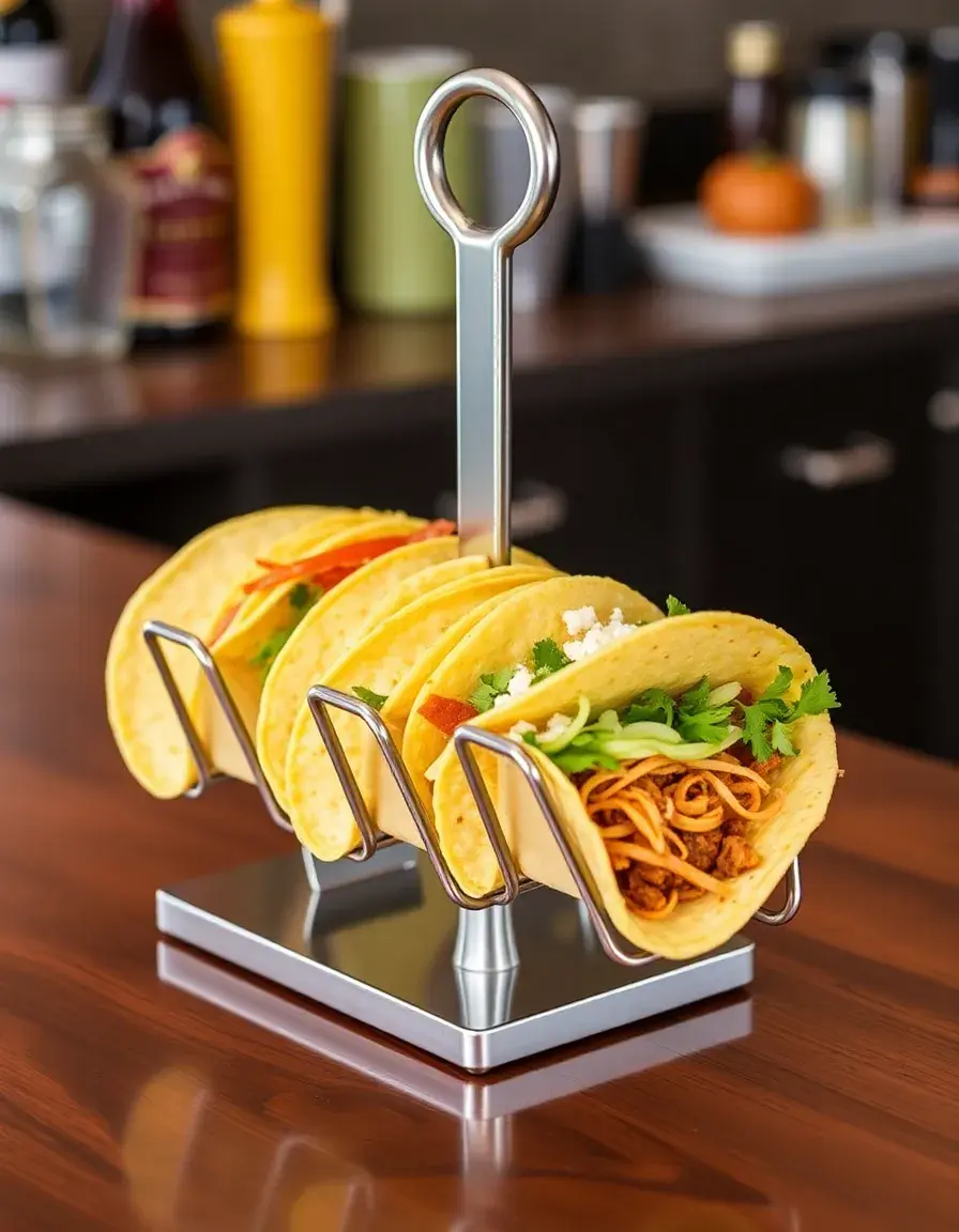 Support à tacos en acier inoxydable à 4 emplacements
