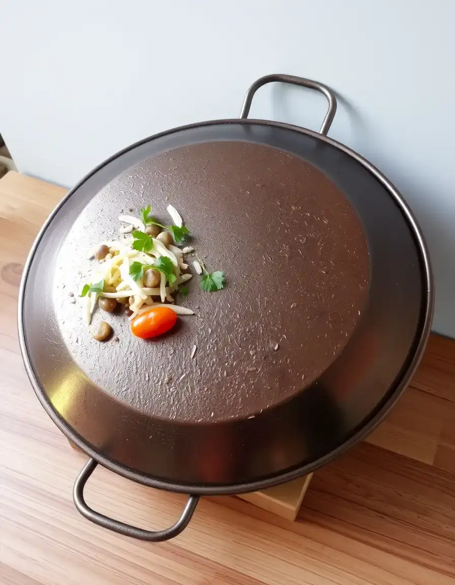 Poêle à paella en acier poli de 12 pouces