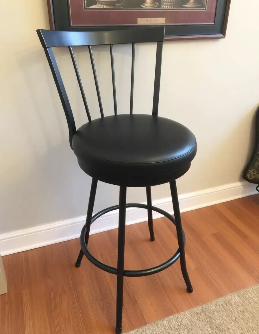 Tabouret de bar pivotant et rembourré