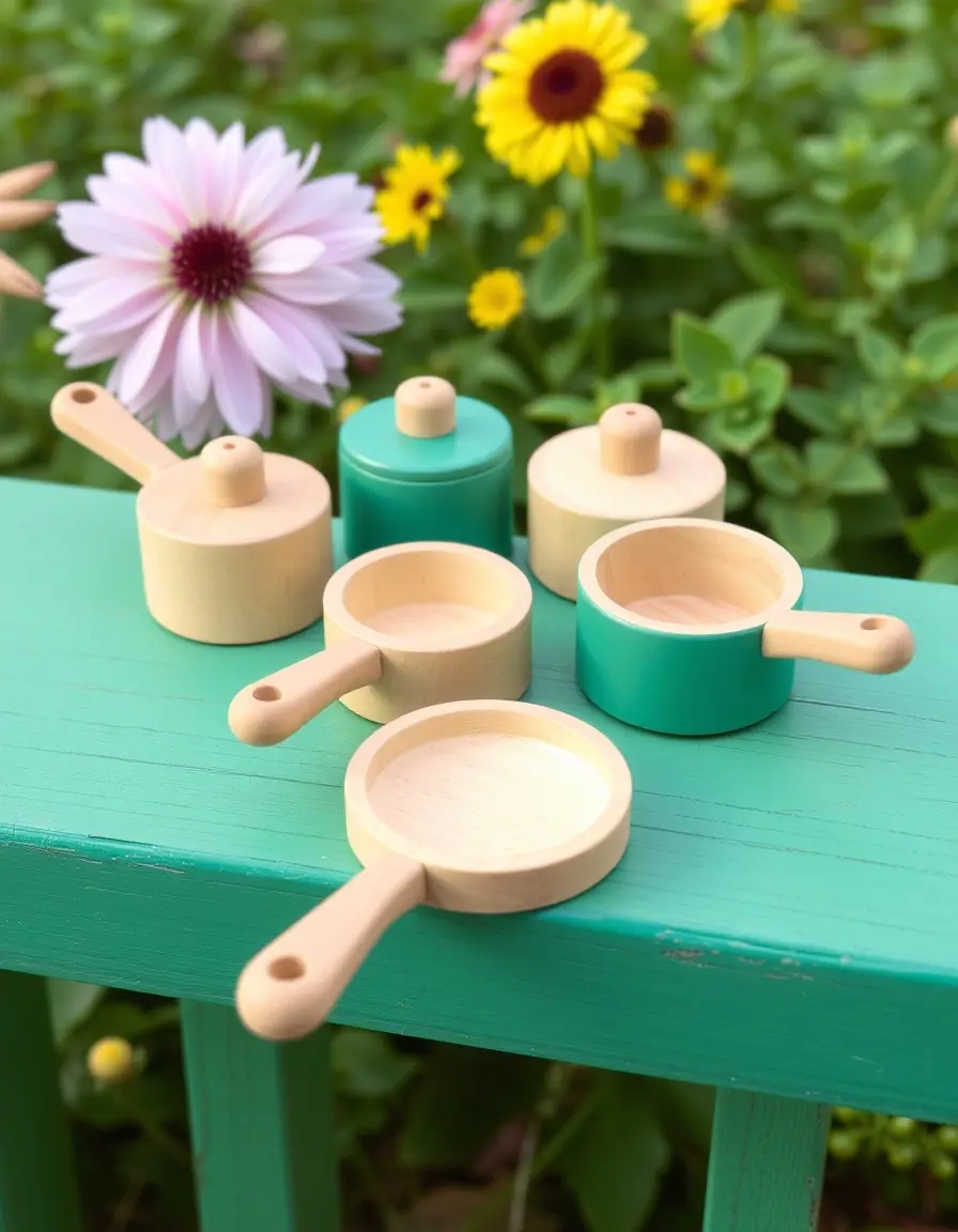 Set de casseroles en bois pour enfant