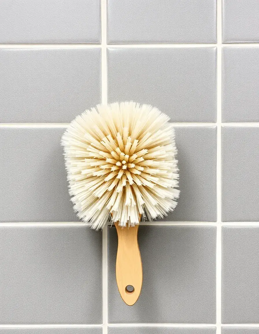 Brosse à récurer robuste pour carrelage de cuisine avec poignée ergonomique