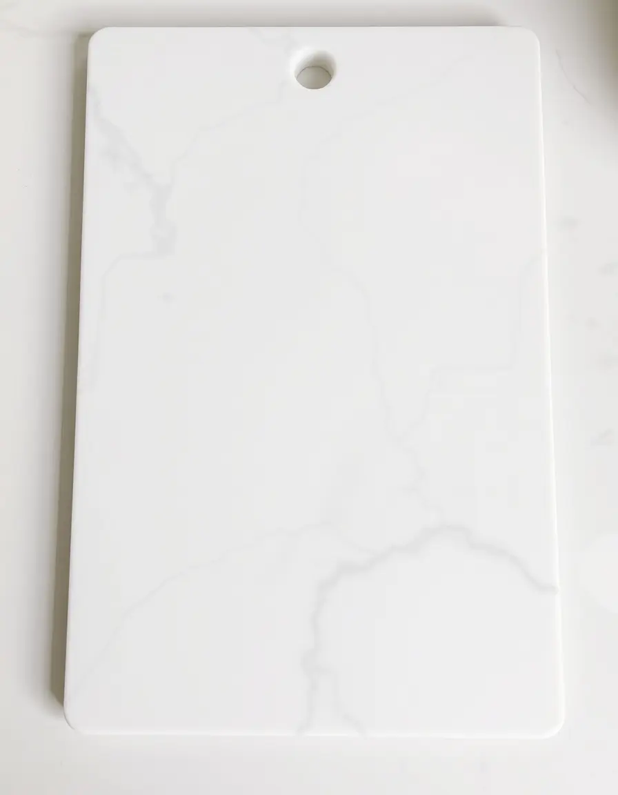 Planche à découper en marbre blanc veiné
