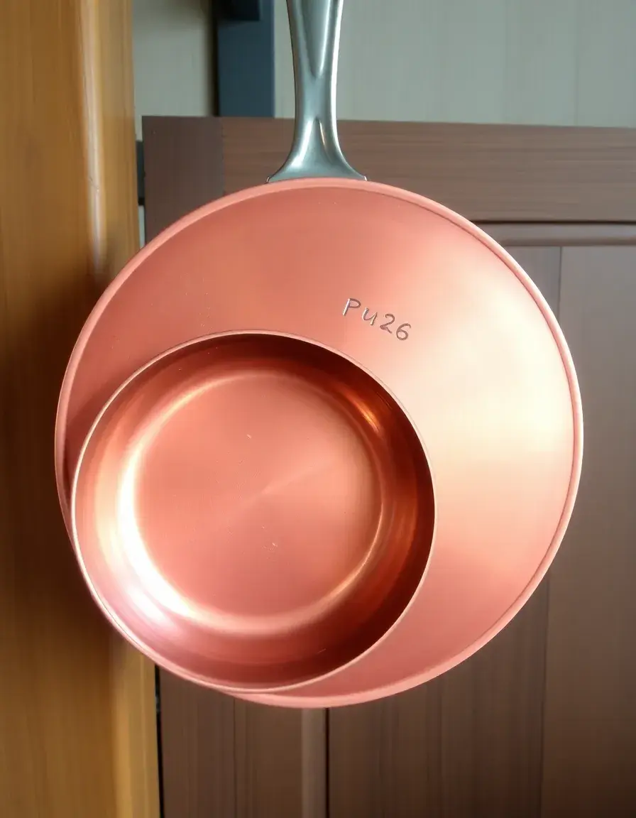 Poêle en cuivre pur doublée d'étain cuisine haut de gamme