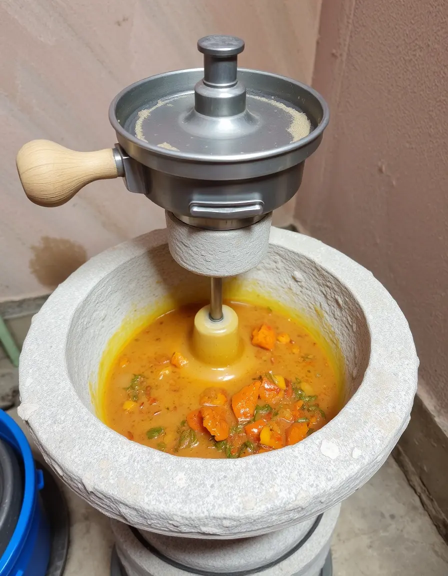 Broyeur à chutney manuel en pierre traditionnelle