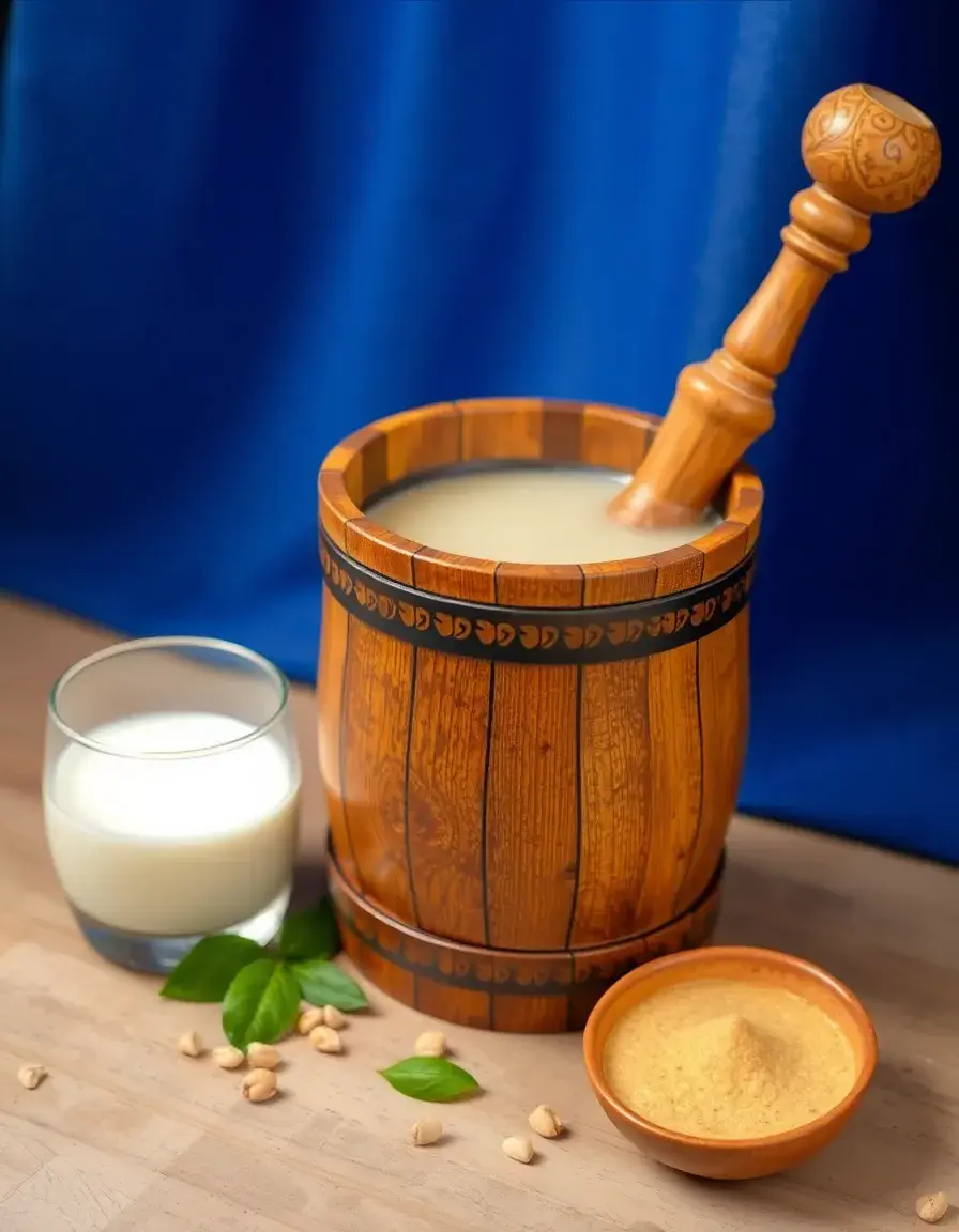 Mathani batteur à lassi traditionnel en bois