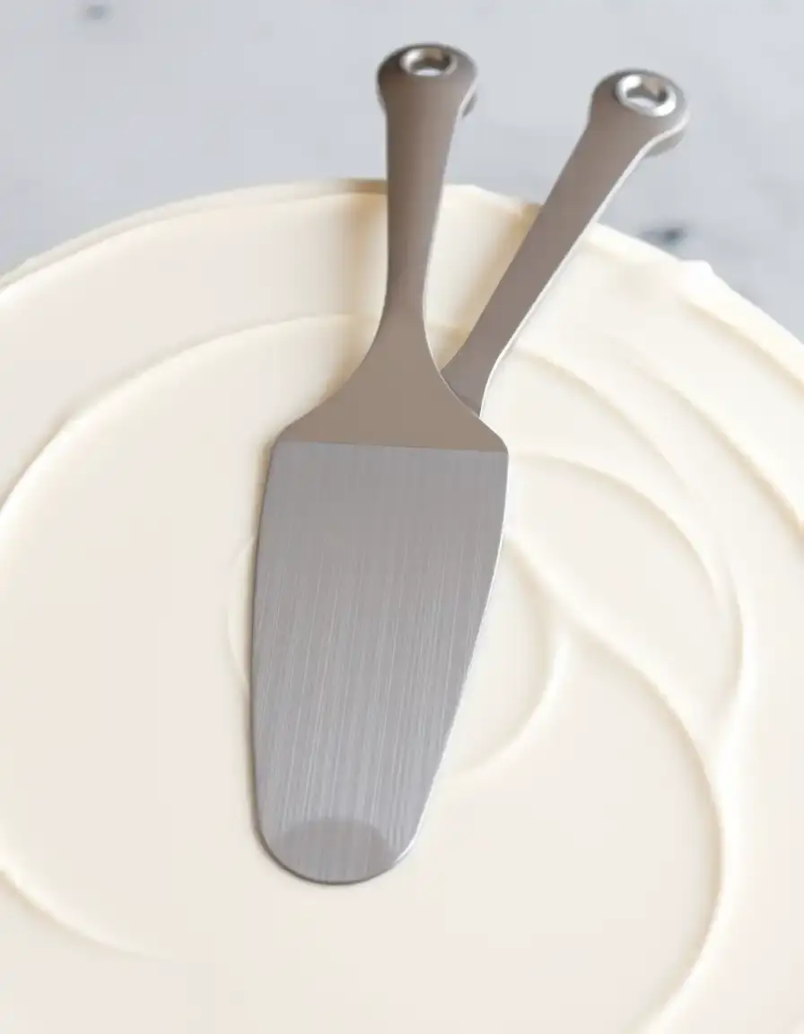 Spatule coudée en acier inoxydable pour glaçage