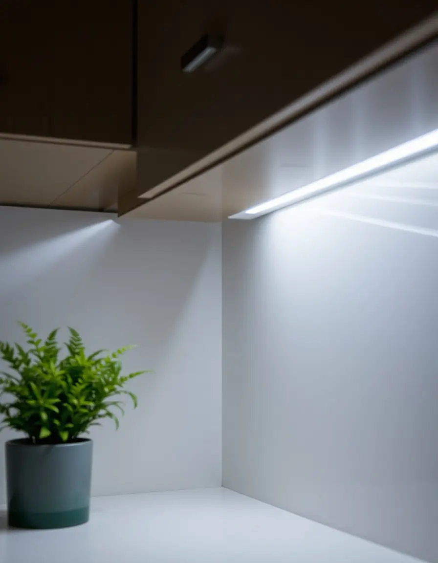 Barrette lumineuse LED blanche pour dessous de placard de cuisine