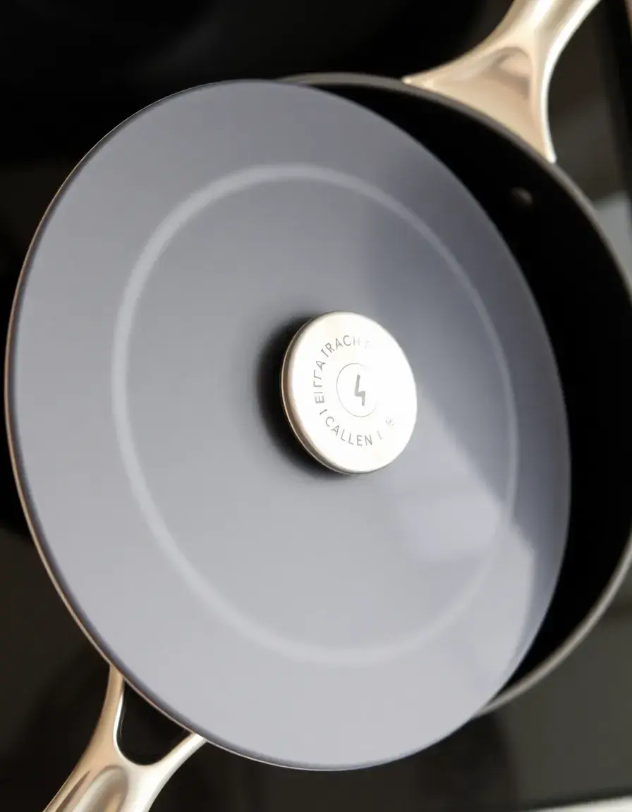 Casserole antiadhésive avec couvercle pour mijotage doux