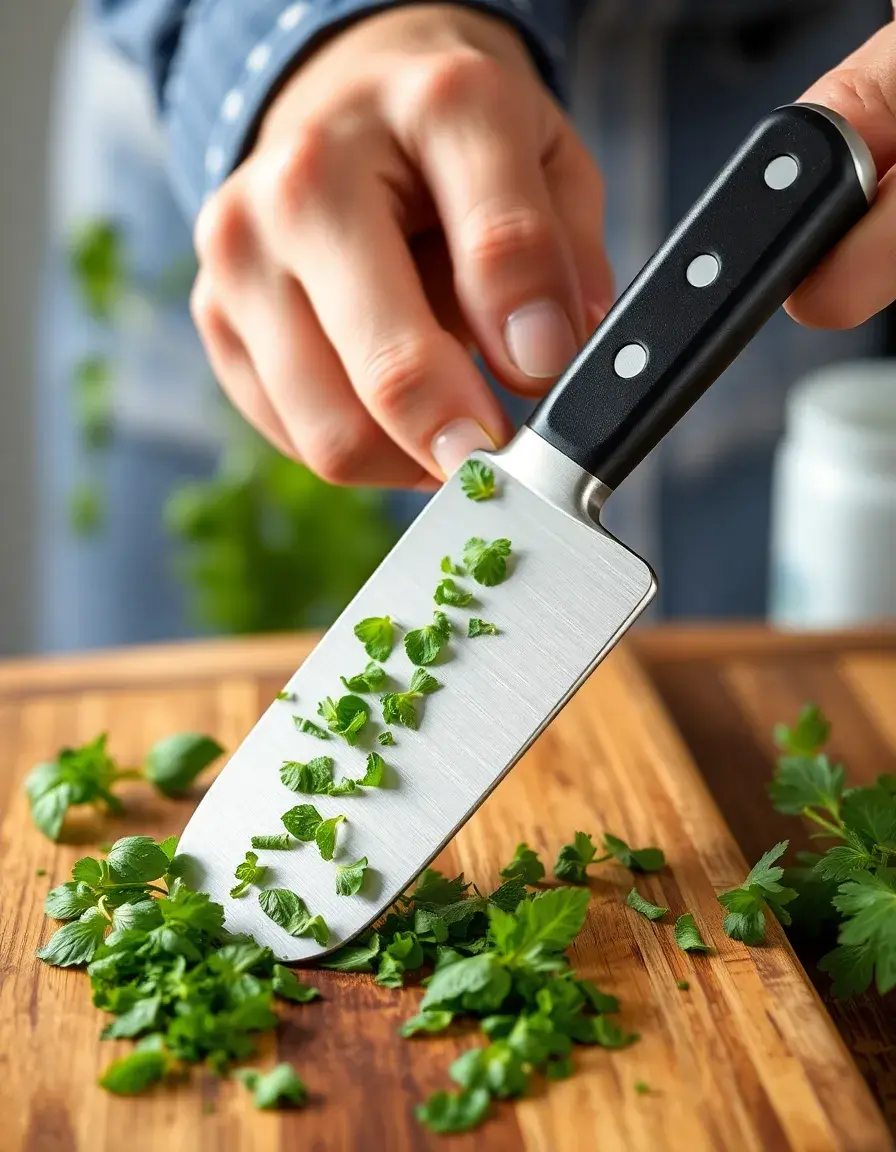 Hachoir à herbes berceuse pour basilic frais