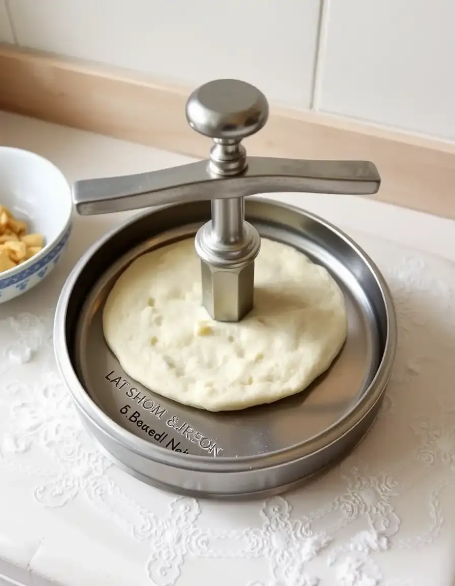 Presse à tortilla en aluminium moulé de 8 pouces sur un plan de travail