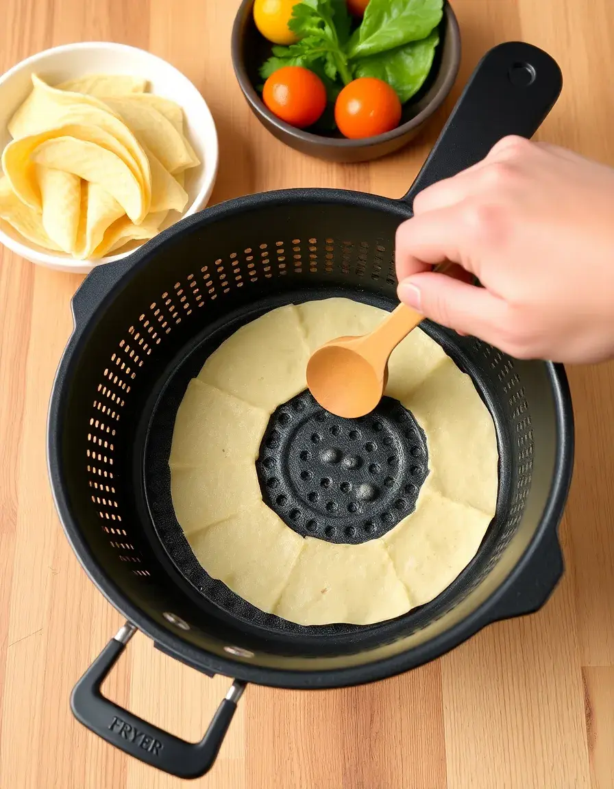 Panier à friture pour former des coquilles de tacos croustillantes