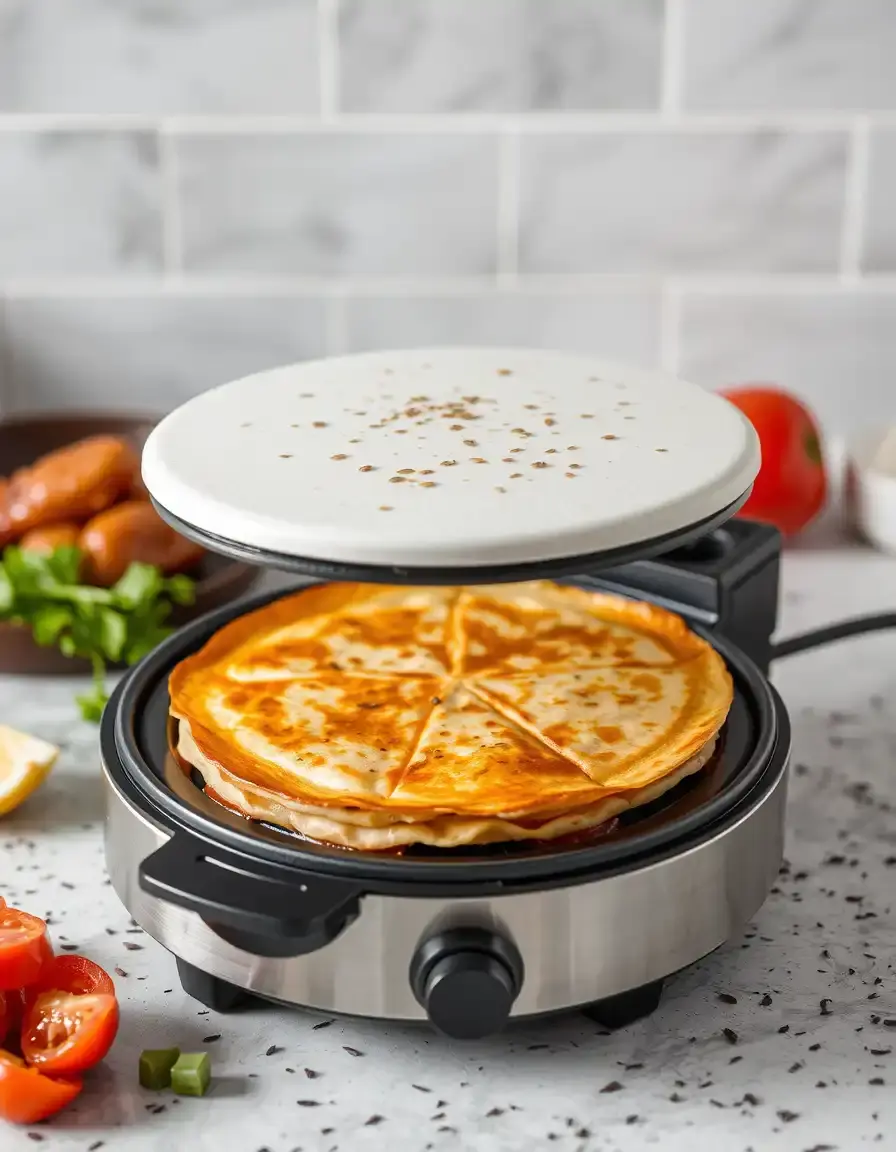 Machine à quesadilla électrique avec plaques anti-adhésives
