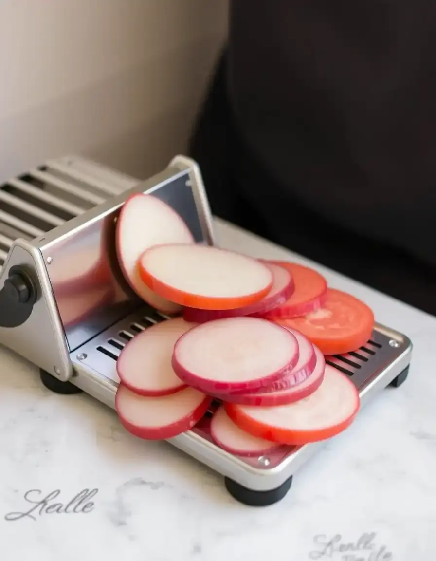 Mandoline ajustable pour couper le fenouil en tranches fines