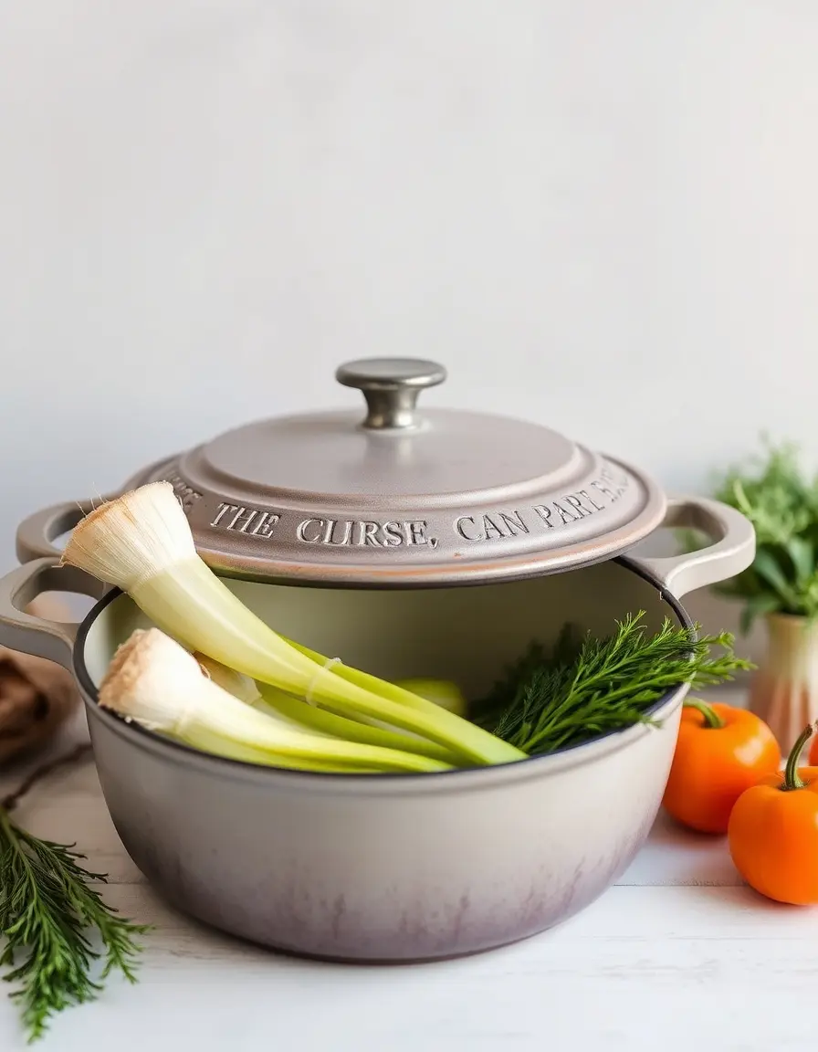 Cocotte en fonte émaillée pour braiser le fenouil