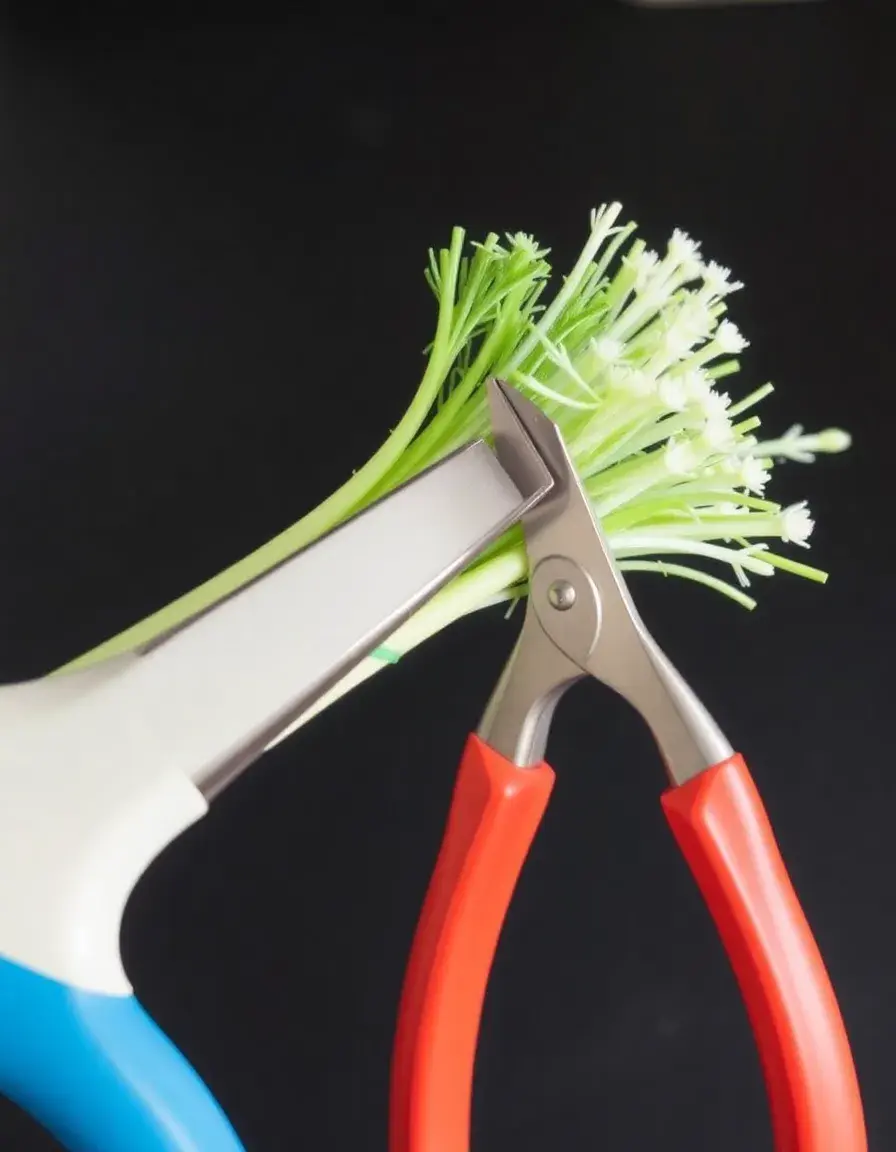 Outil pour effeuiller les herbes et les frondes de fenouil