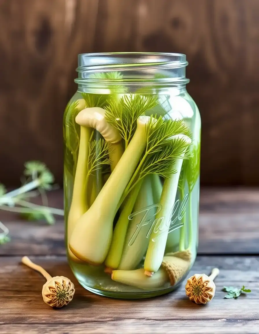 Bocal en verre à large ouverture pour conserves de fenouil