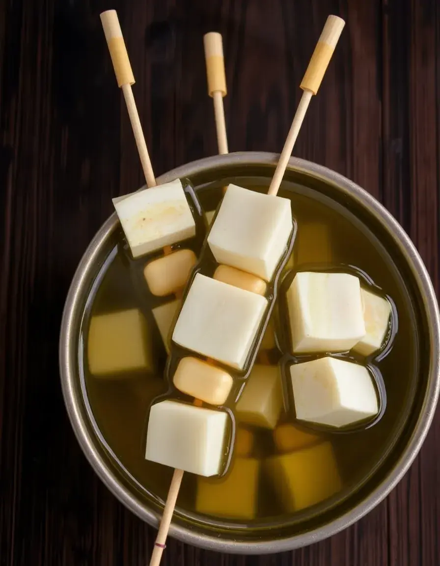 Brochettes en bambou pour morceaux de fenouil