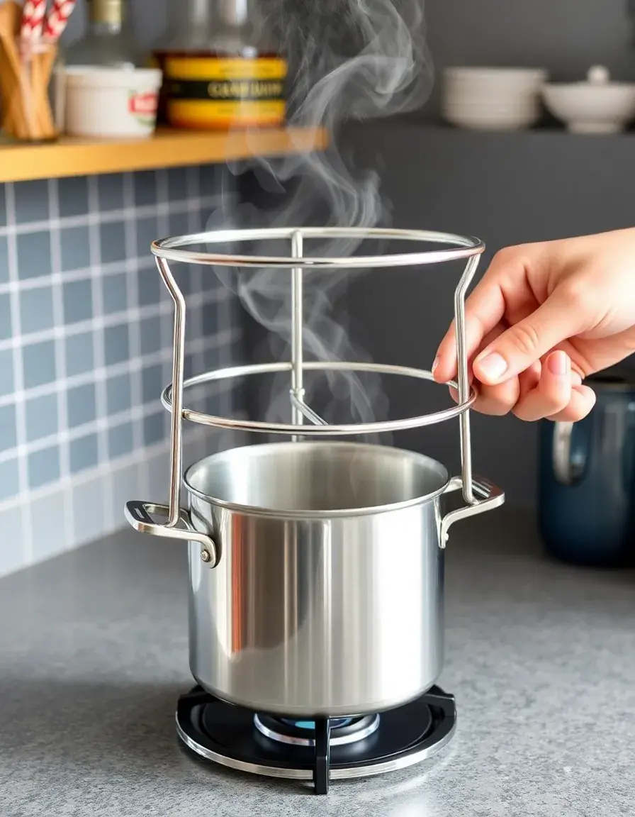 Support de cuisson vapeur ajustable pour casserole