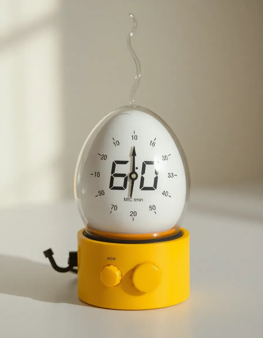 Minuteur de cuisine mécanique en forme d'oeuf tournant 60 minutes