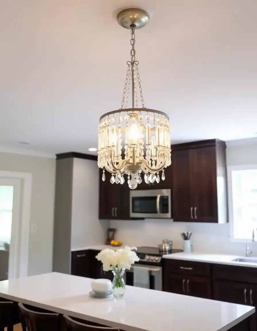 Petit lustre en cristal pour décoration cuisine