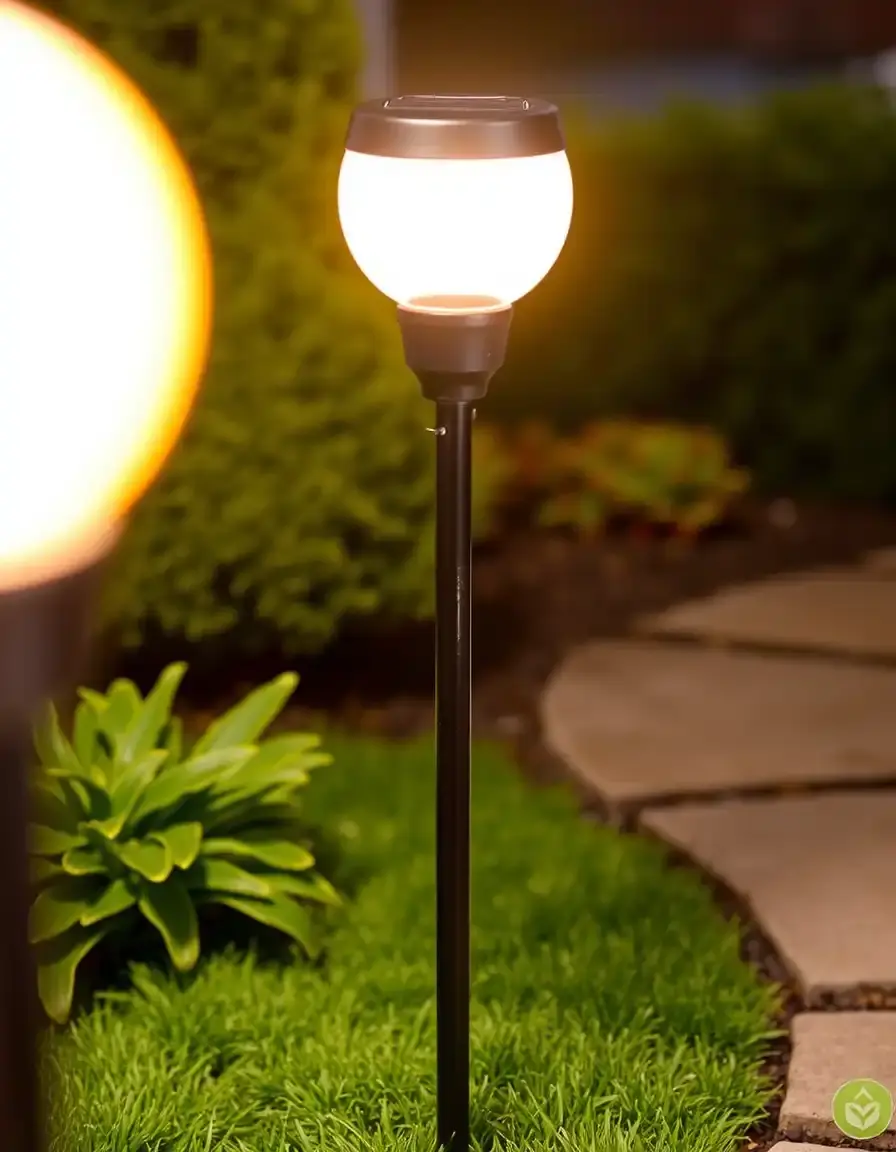 Lampe solaire sur piquet pour jardin