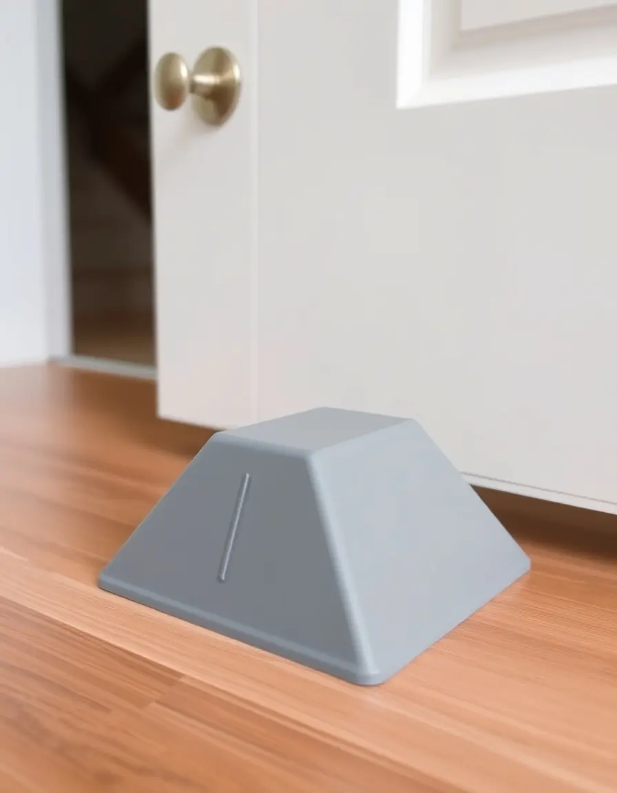 Butée de porte en caoutchouc gris pour protection des meubles
