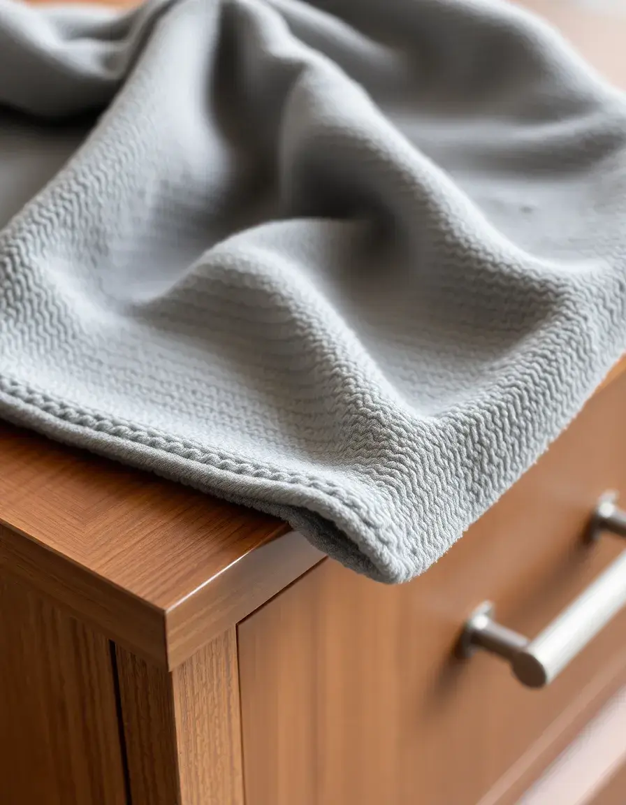 Chiffon microfibre de polissage pour meubles de cuisine