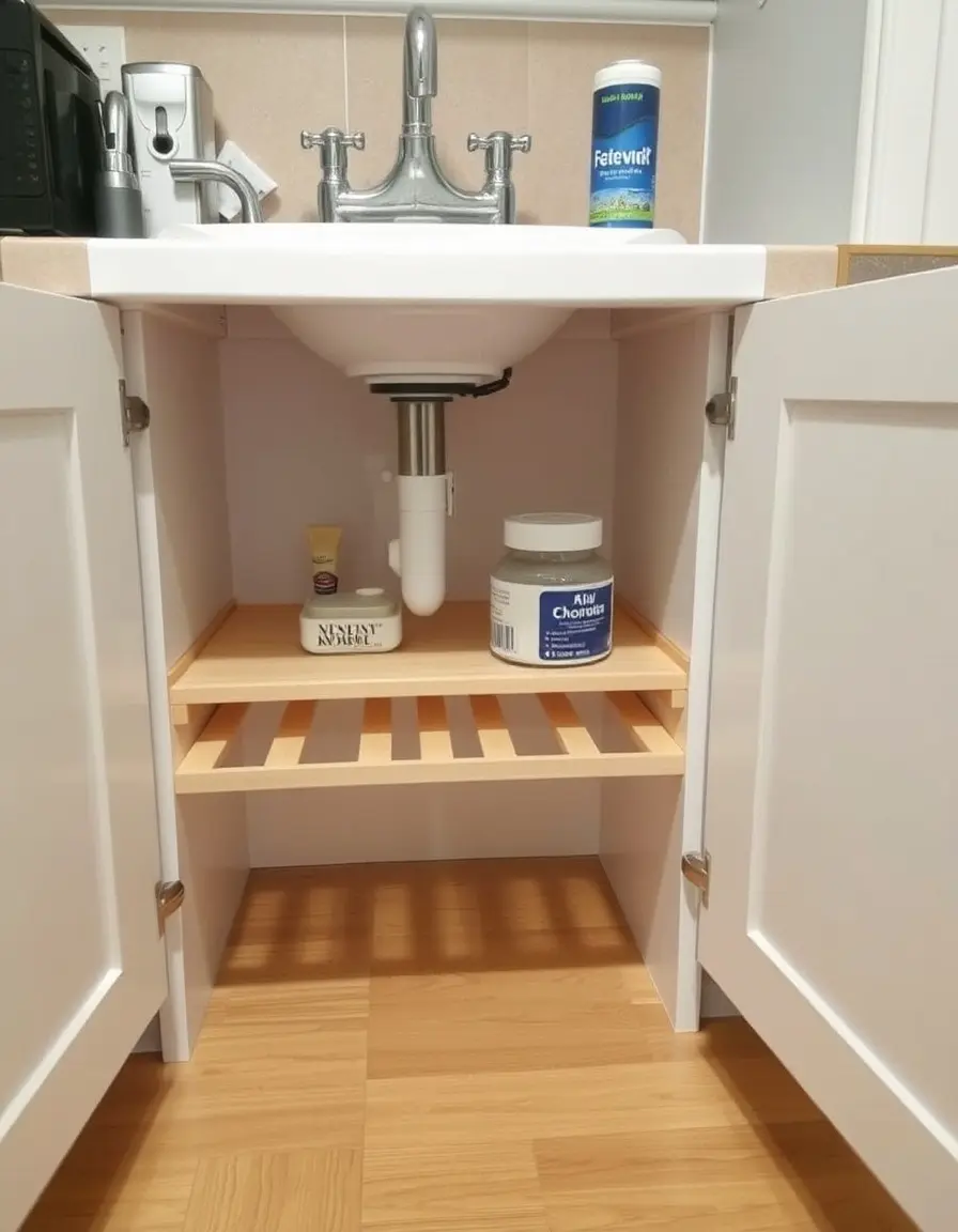 Étagère extensible pour meuble évier cuisine ajustable