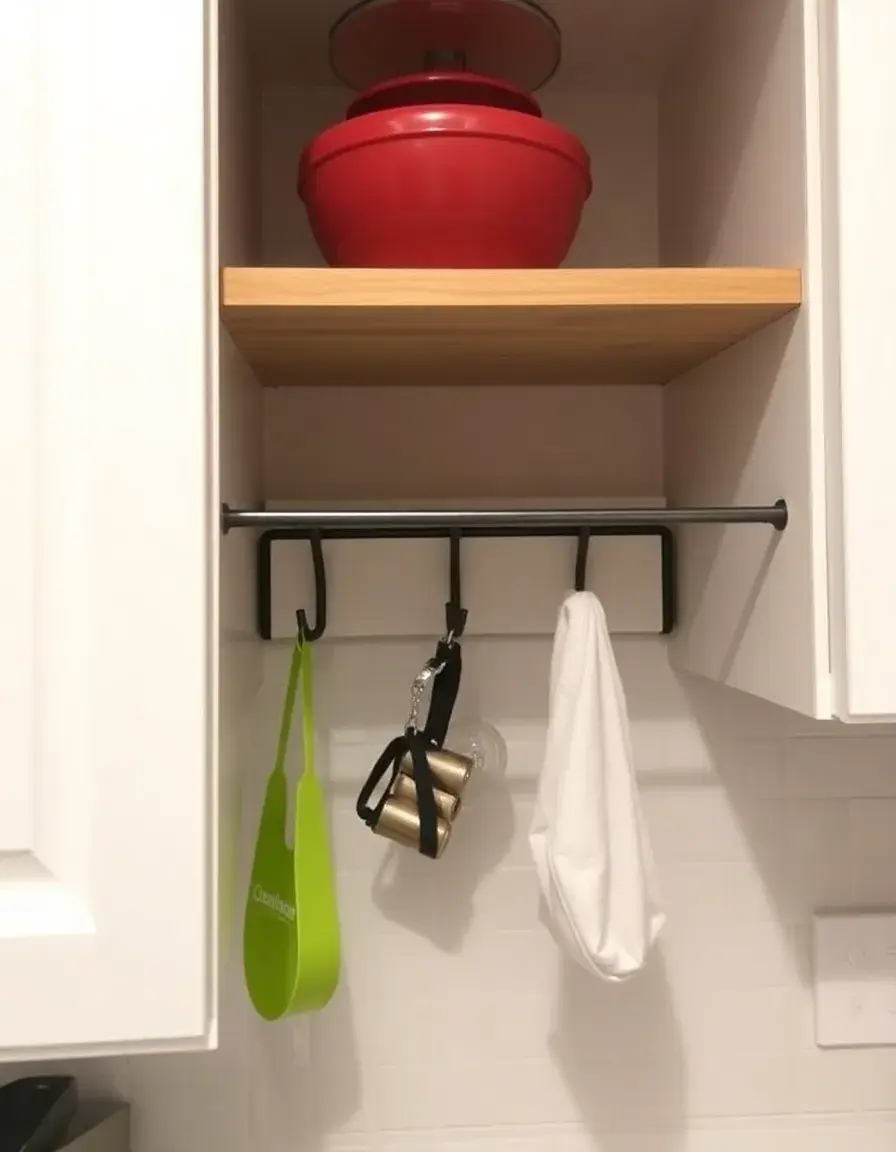 Rack à crochets de rangement sous ilot cuisine