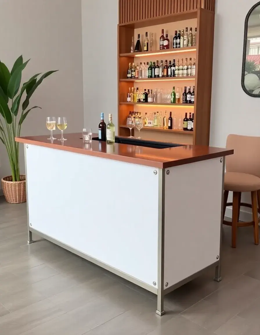 Comptoir de bar portable et pliable