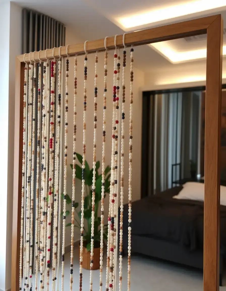 Rideau de perles décoratif pour séparation de pièces