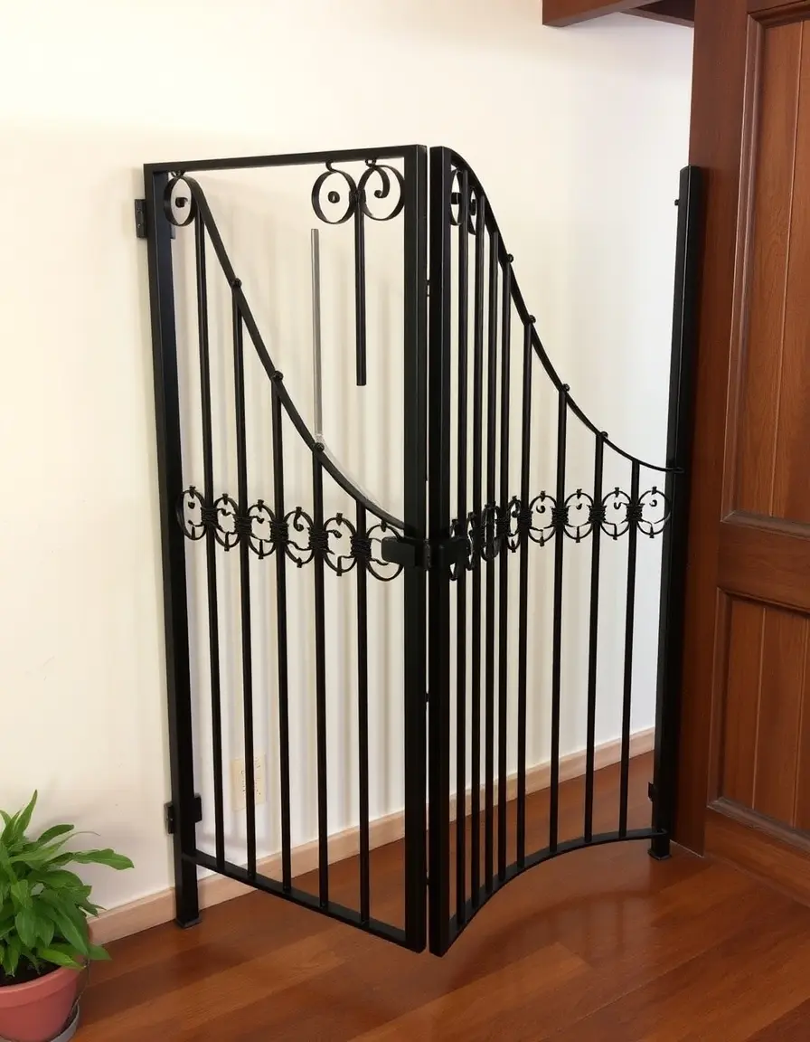 Porte accordéon métallique séparation cuisine industrielle